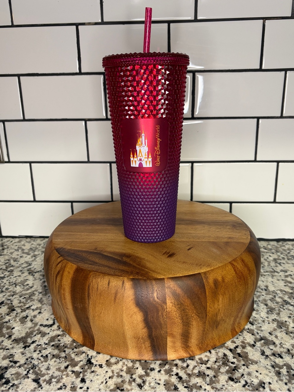 Starbucks Red to Purple Ombré Studded Tumbler with Straw